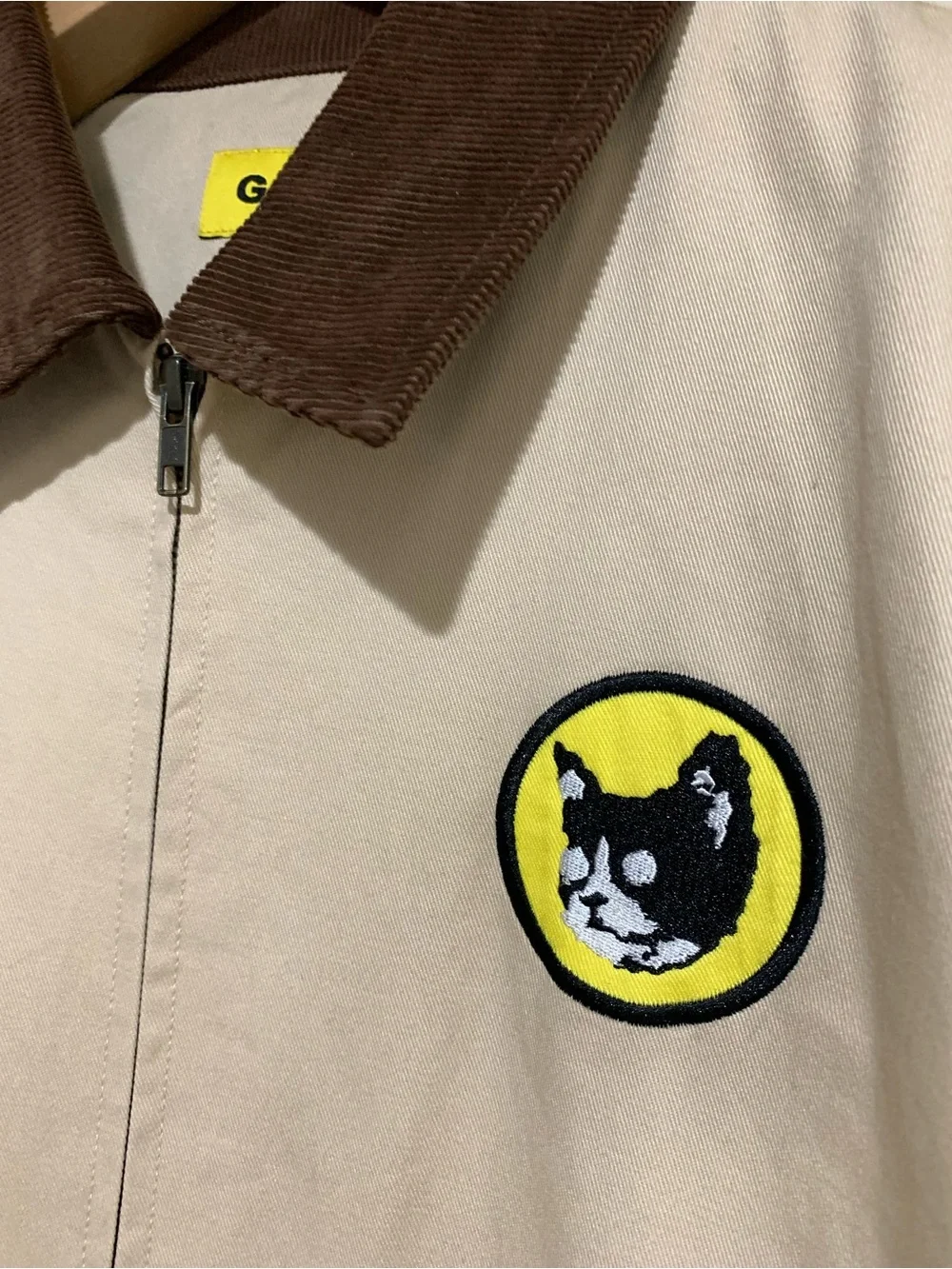 Golf Wang Kill Cat Tan Zip Jacket Cat Graphic Liner Size Large Streetwear Design
